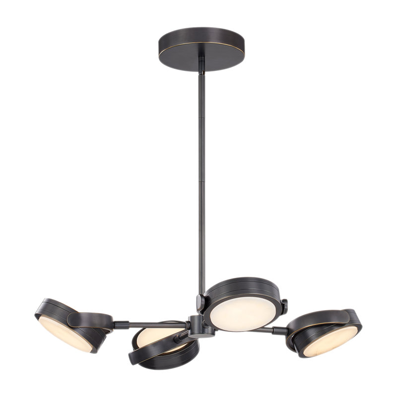 Blanco 4 - Light LED Chandelier, Urban Bronze/Alabaster