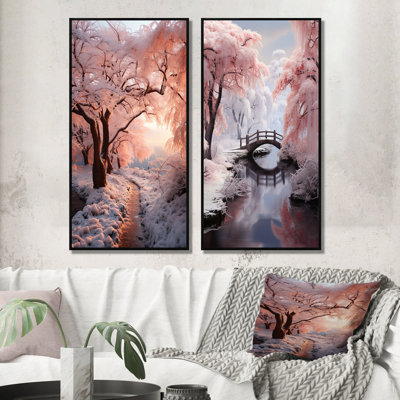 " Winter Landscape Frozen Sunlight " 2 - Pieces