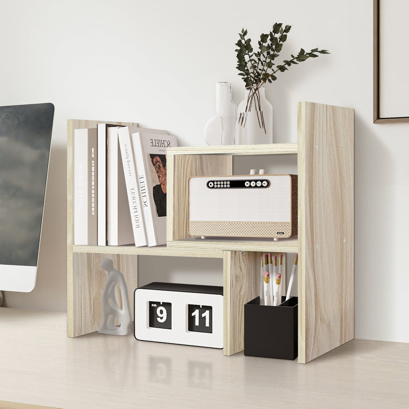 Bibliothèque de bureau blanche, organisateur de bureau en bois manufacturé pour bureau et dortoir, Bois blanc