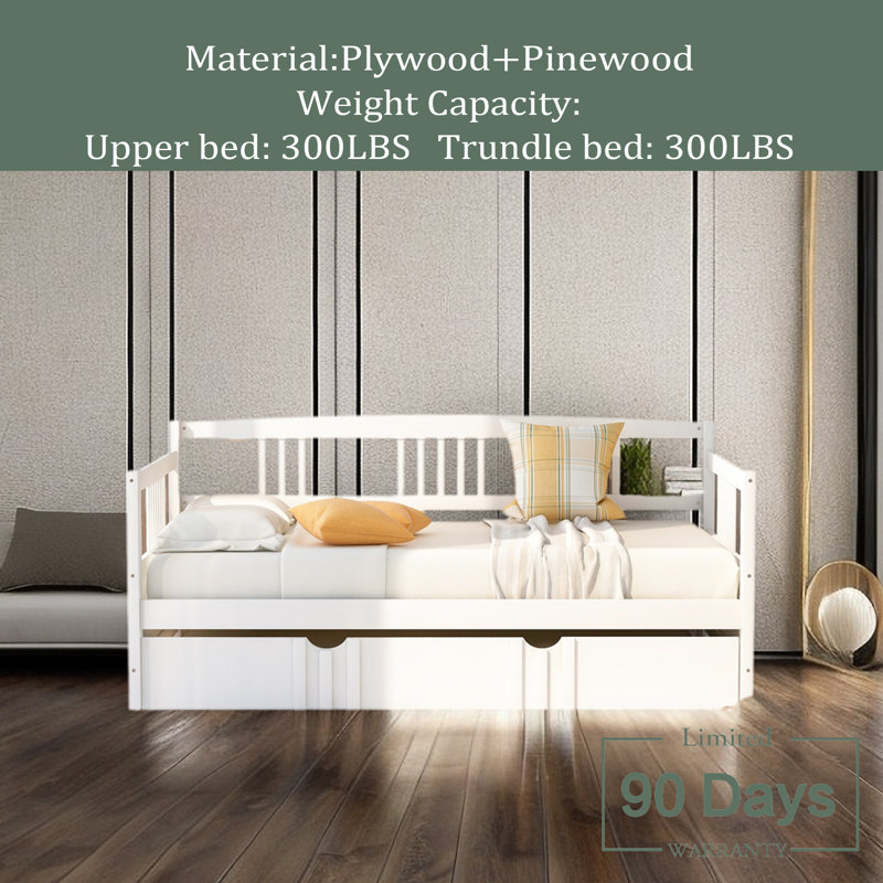 Nessa  Daybed with Trundle Bed, White