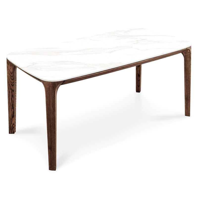 Table de salle à manger rectangulaire moderne en noyer et céramique / 5,9 pi (table seulement)