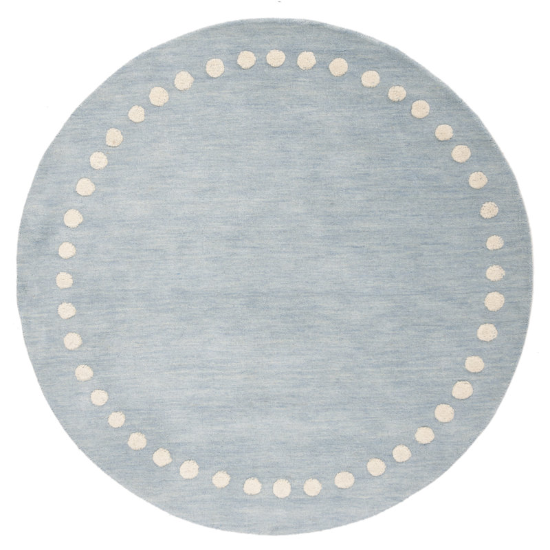 Antaeus Kids Hand Loomed Wool Rug, Runner 2'6" x 8', Blue/Ivory