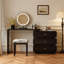 Coiffeuse et commode de style rétro 59,06 po en une seule pièce-856412025