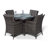 Karas 4 Seater Dining Set with Cushions and Parasol