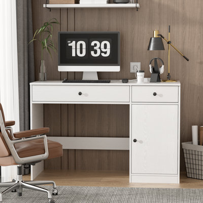47.2'' W Computer Desk With 2 Drawers & Adjustable Shelf,Large Storage Cabinet For Home Office