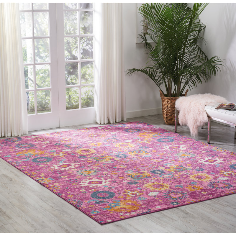 Geomar Floral Area Rug, Rectangle 160 x 221cm