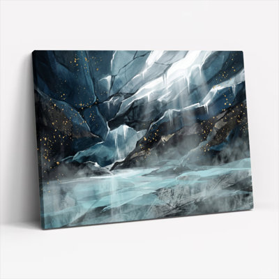 Ensemble de 1 tableau sur toile représentant un glacier de montagne