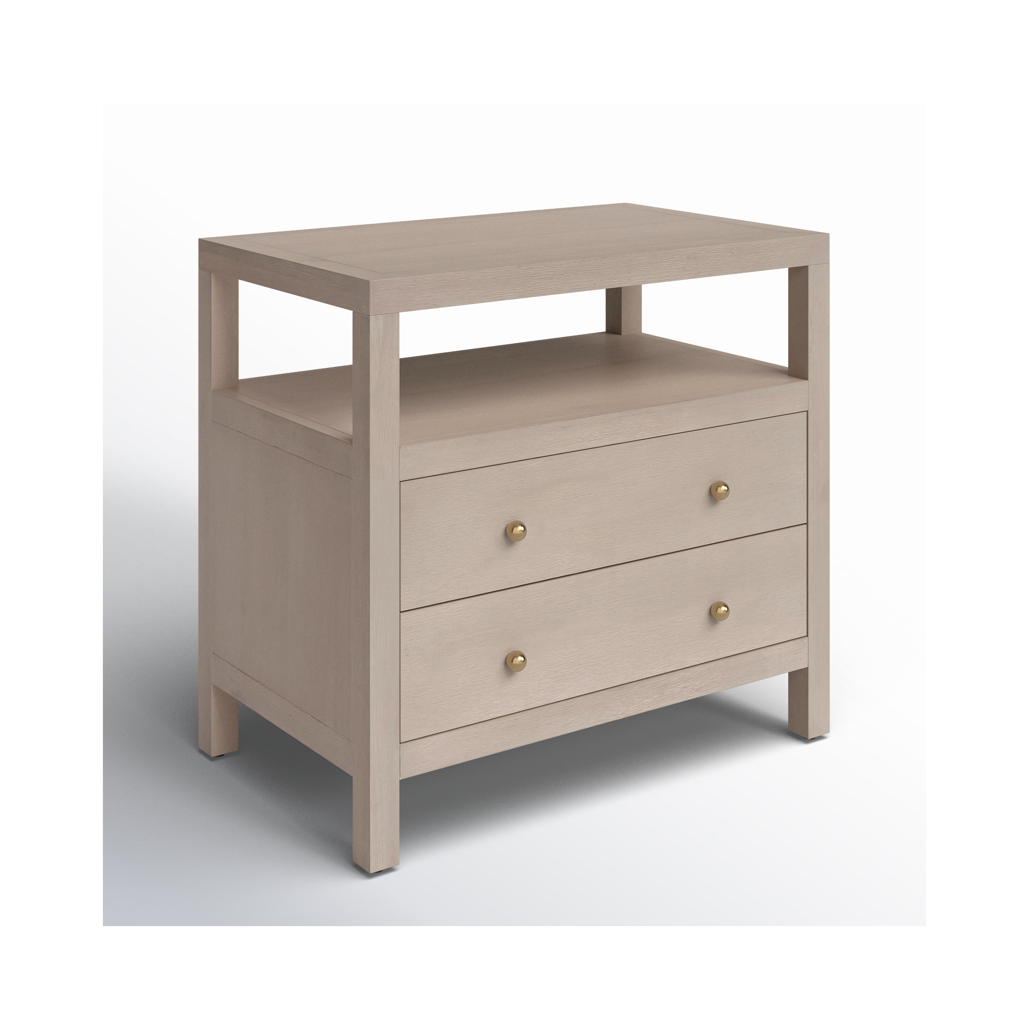 Celine 28" 2-Drawer Nightstand, Antique Taupe