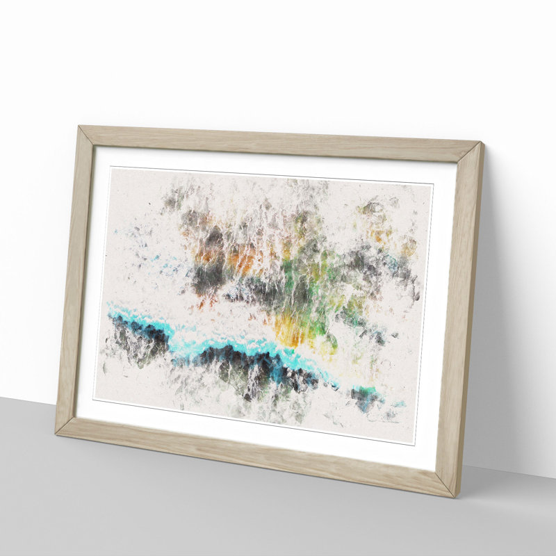 Heartbeat of the Pacific Ocean - Picture Frame Painting Print, 45cm H x 63cm W x 2cm D, Oak Framed