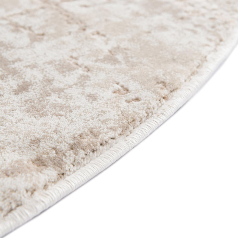 Tapis contemporain beige / crème Aimeeleigh, Rond 3 pi 3 po