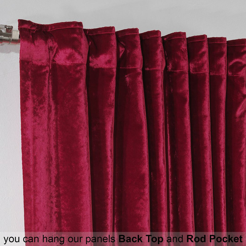 Solid Colour Kitchen Curtain, 60 H x 100 W cm, 27 Ruby