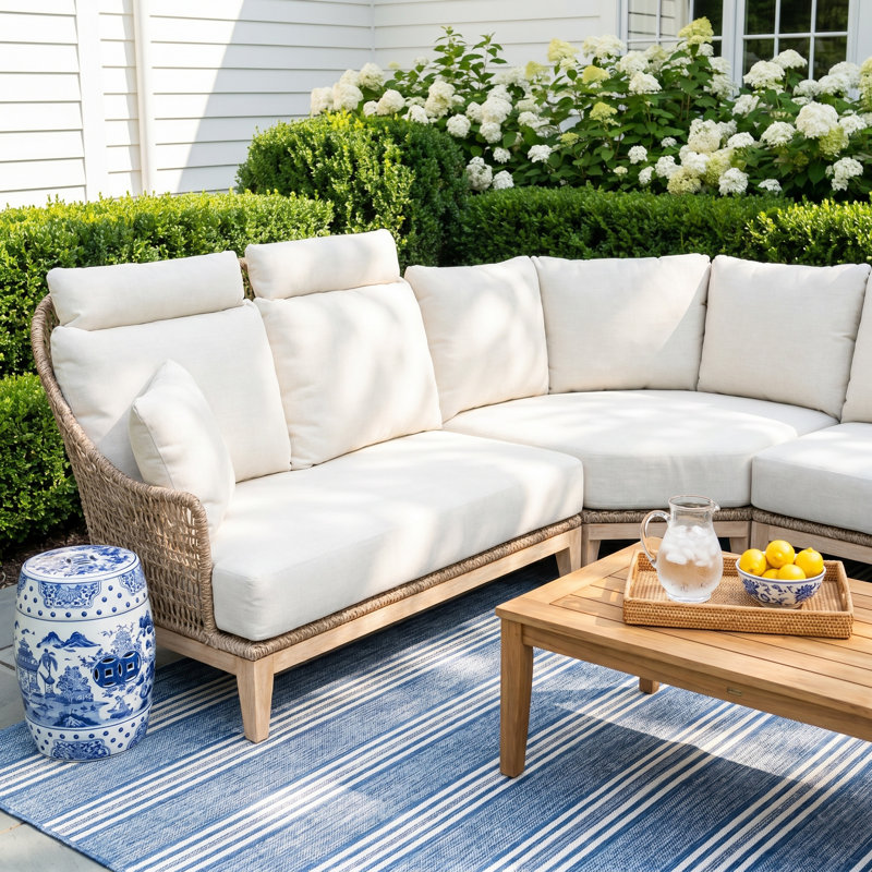 3 Pc. Cream Sectional W Olefin Fabric