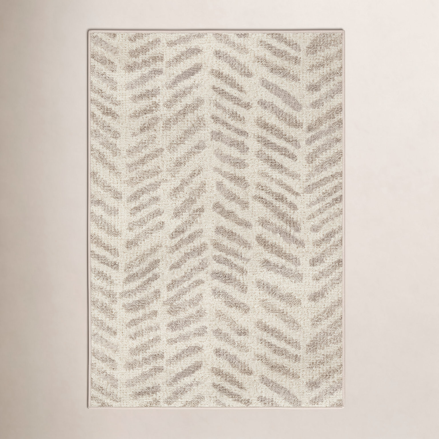 Rowley Grey Machine Washable Geometric Rug, Rectangle 4' x 6'