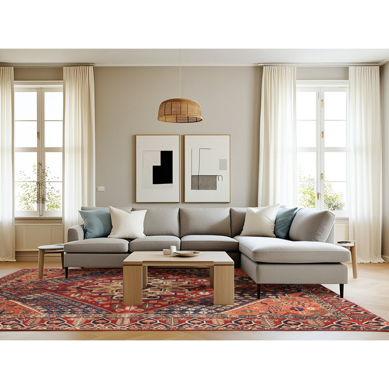 Tapis traditionnel 100% lavable à la machine 3912, Rectangle 8 pi x 10 pi