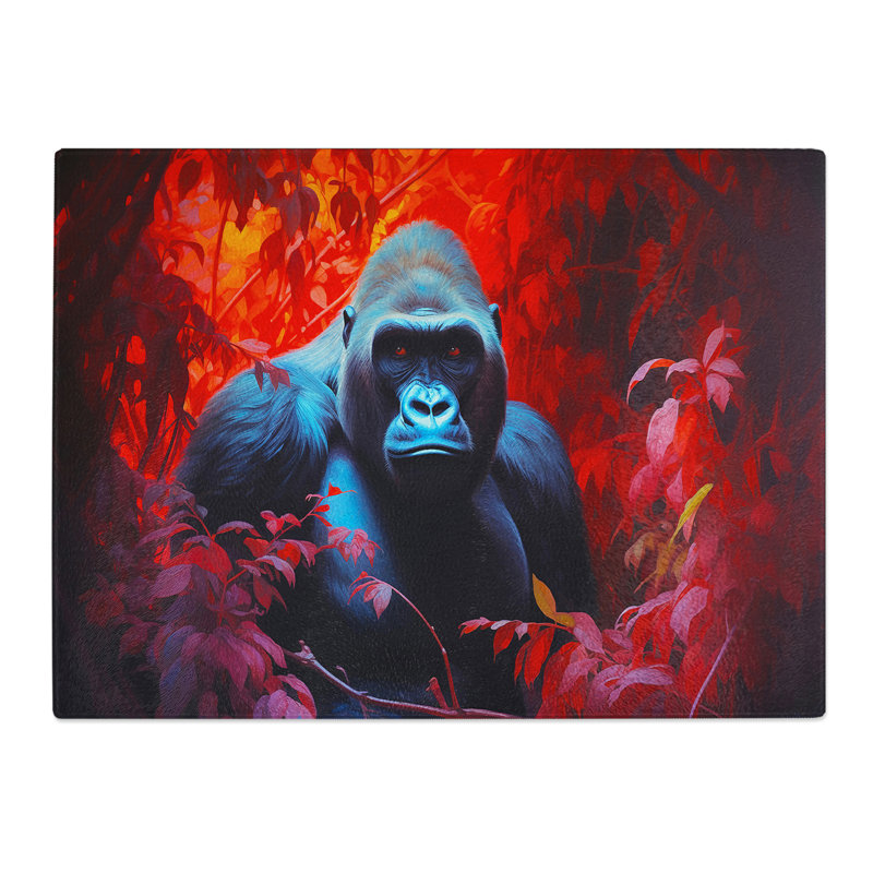 Gorilla Photograph 8K  Glass Chopping Board