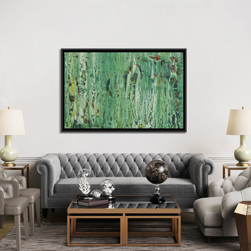 «Round And Round», reproduction sur toile, H 40 po x l 60 po x P 1,5 po, Toile avec cadre noir, Pas de tapis