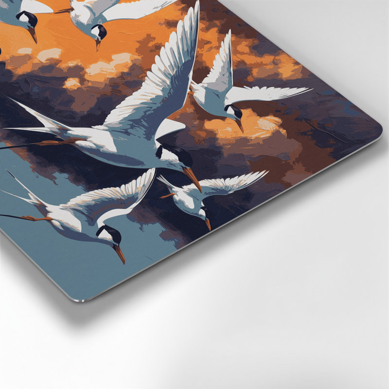 Art mural en métal oiseaux, H 12 po x l 18 po