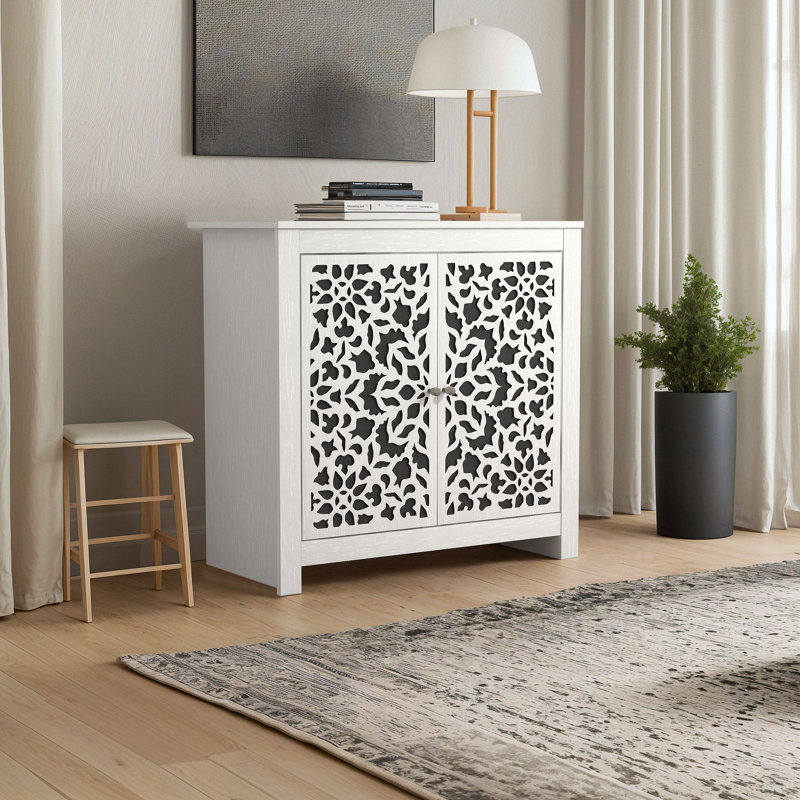 Arrastia 30.9" 2 Door Accent Cabinet, Pearl White Oak