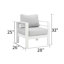 Ensemble de conversation moderne en aluminium 4 pièces pour patio, canapé 4 places avec coussins gris clair épais et structure blanche et table basse-368108619-368108616