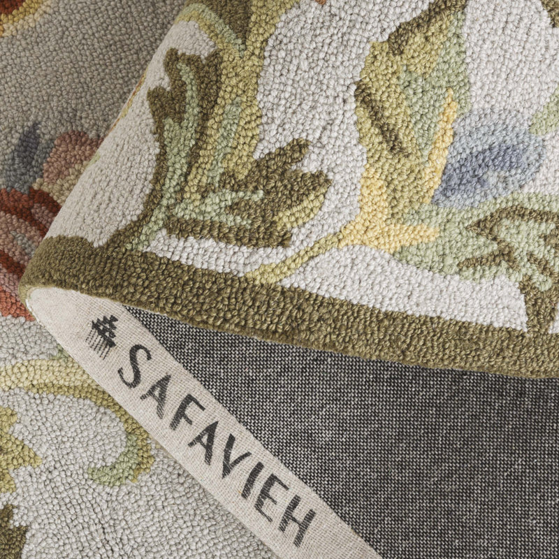 Chelsea Hand Hooked Wool Floral Rug, Oval 4'6" x 6'6"