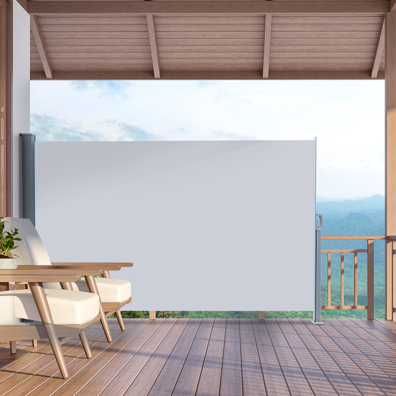 Wade Logan 300cm W x 10cm D Polyester Dark Grey Cover Retractable Side Awning