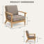 Chaise d'appoint avec coussins, dossier de style canne, taupe, intérieur