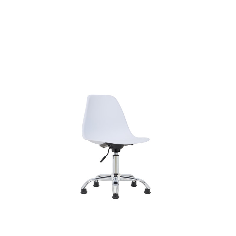 Emmajoy Office Chair, White/Silver
