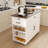 46" Kitchen Island On Wheels With Storage & Power Outlet - Movable Rustic Breakfast Bar Table, Wood Top With Adjustable Shelf & Drawer For Kitchen Dining Living Room, White
