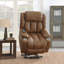 Fauteuil inclinable électrique en cuir brun Aire