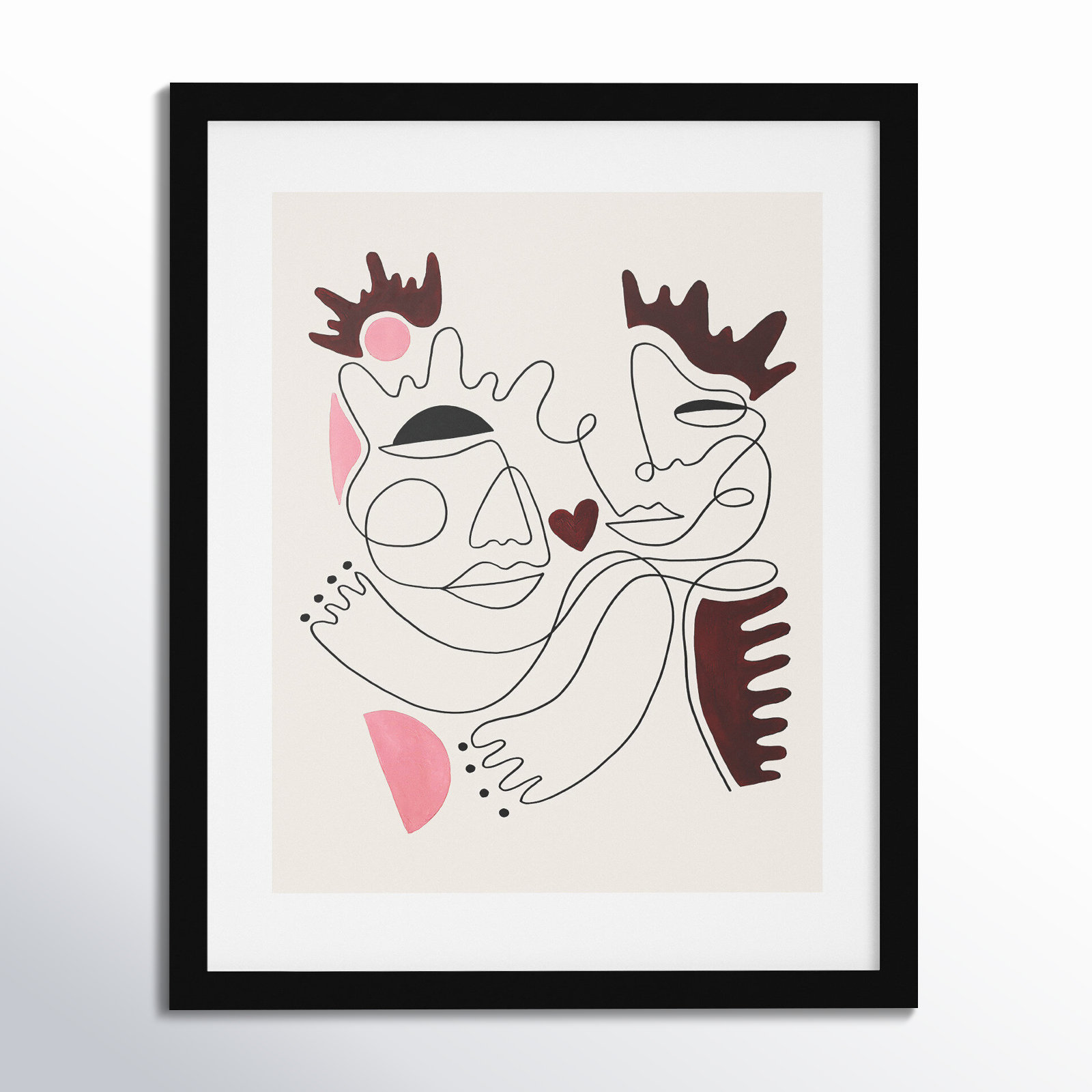 Love Yours by Shatha Al Dafai, 21.38" H x 17.38" W x 0.875" D, Noir Black Framed
