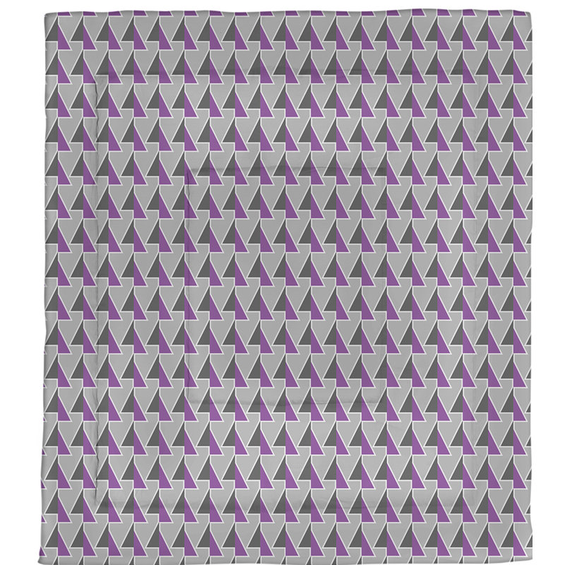 Patricia Geoffrey Polyester Geometric Shapes Comforter, King Comforter, Violet