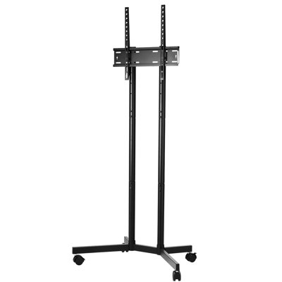 Support portatif pour écran avec roulettes, téléviseur sur roulettes pour téléviseurs à DEL de 32 à 65 pouces, hauteur réglable, supporte jusqu'à 88 lb, compatibilité universelle 100 x 100 400 x 400 mm, chambre à plusieurs espaces idéale