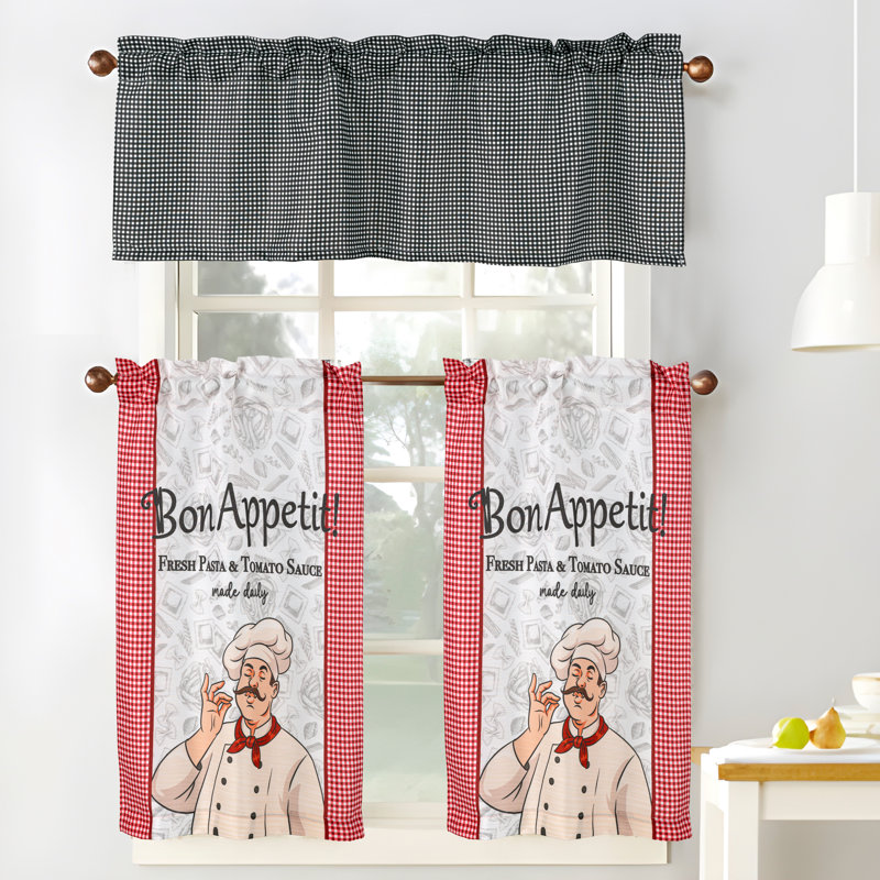 Pasta Chef Cucina Kitchen Curtain Set