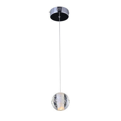 Luminaire suspendu sphère en cristal 1 lumière