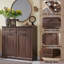 Armoire à linge à panier inclinable double Ahart avec panier de rangement pour salle de bain Farmhouse.-121671686-104713388