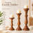 Handcrafted Candleholder in Medium Polish, Set of 3-126336161