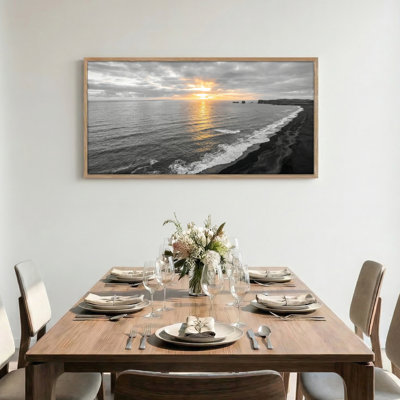 Coucher de soleil sur l'océan, ensemble de reproductions d'art sur toile encadrées de 1 x 58 x 28 pouces