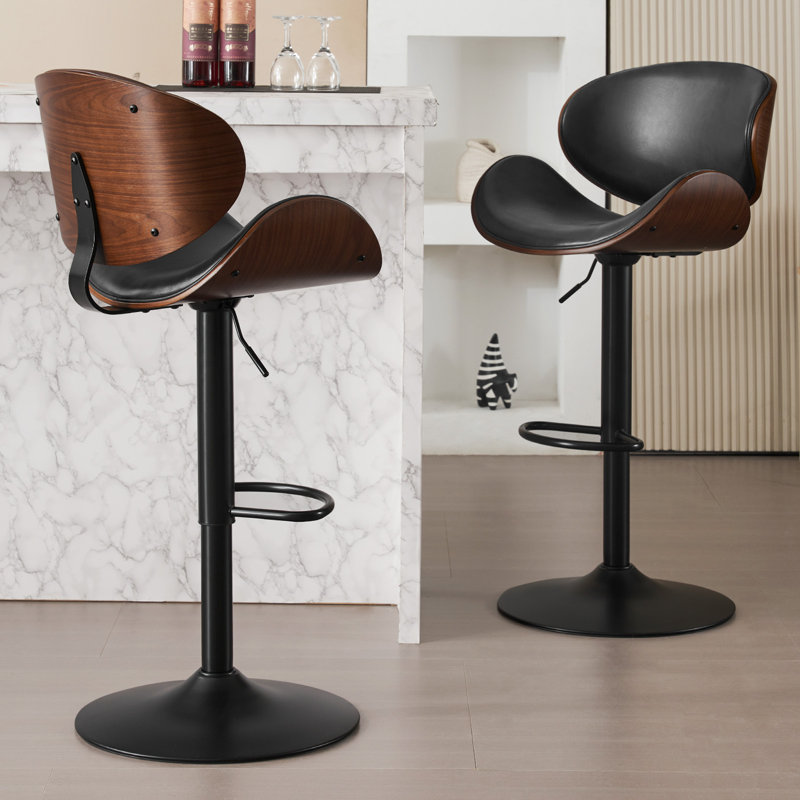 Tabourets de bar pivotants à hauteur réglable, Gris