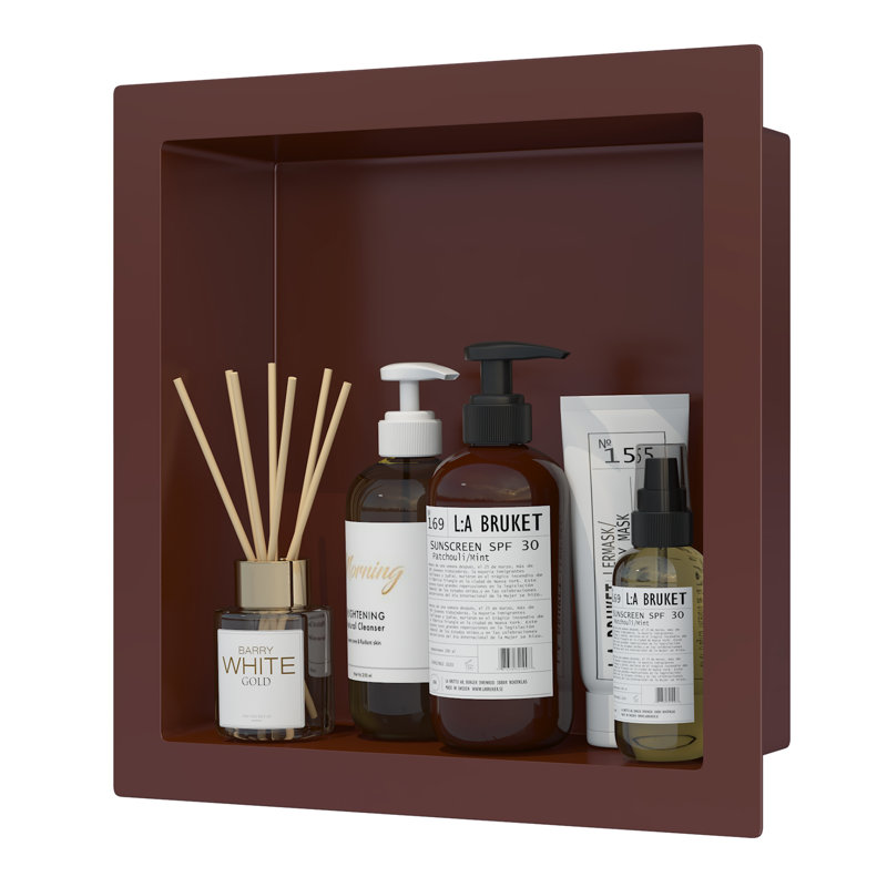Armoire encastrée en métal 13,94 "x 13,94", Noyer
