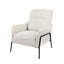 Chaise d'appoint moderne à rayures, fauteuil rembourré simple avec structure en métal noir, chaise longue rembourrée confortable, chaise d'appoint de lecture pour le bureau de la chambre à coucher, chaise de loisirs texturée verte | Fauteuil d'appoint rembourré moderne à rayures Modern