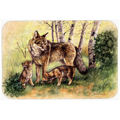 Caroline's Treasures Wolf Wolves Glass Cutting Board