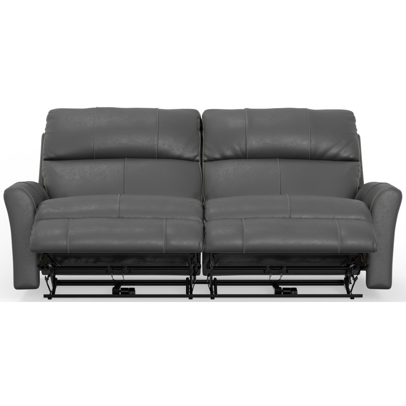 Canapé inclinable électrique en cuir fleur Seibert, Gris