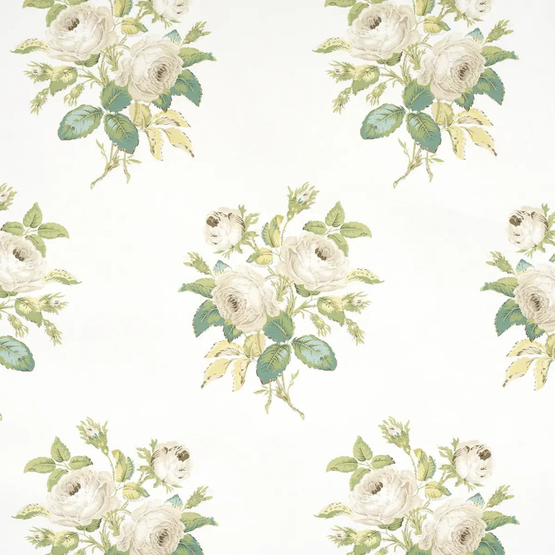 Loudon Rose Wallpaper, Ivory