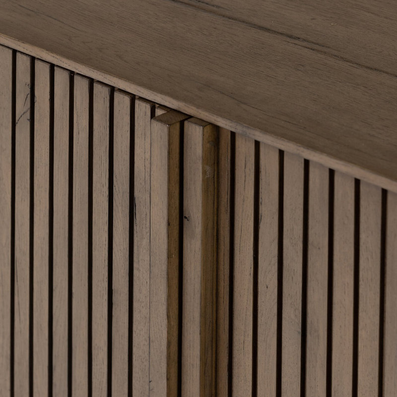 Leo 82'' W Solid Wood Sideboard, Rustic Gray