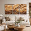 «Wavy Layered Wood Grain in Earth Tones», ensemble de 3 toiles murales-1308543003