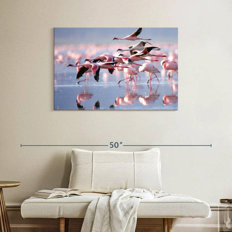 Brampt Lesser Flamingos, 26" H x 39" W