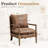 Accent Chair, Spindle Accent Chair with Covered Armrests, Farmhouse Accent Chair with Turned Wood（set of 2）-694356054