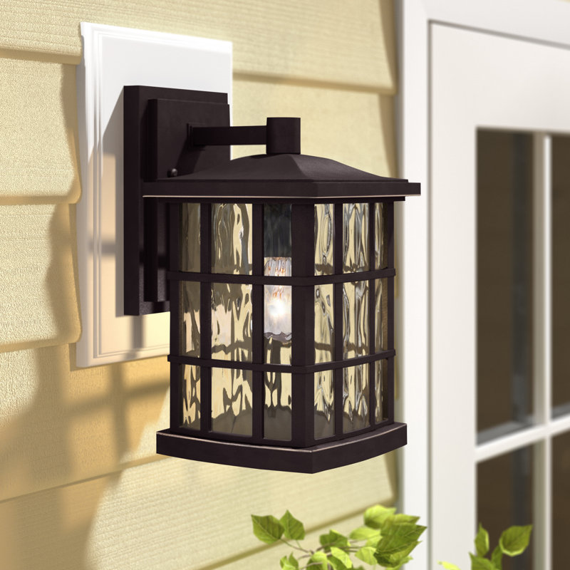 Cayman Outdoor Wall Lantern, 13" H x 8" W x 9" D, Bronze