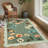 Scalloped Rug Machine Washable Floral Living Room Rugs Non Slip Bedroom Carpet for Nursery Dining Room Dorm Office-60734423-60734445