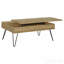 Table basse à plateau relevable en chêne doré et noir